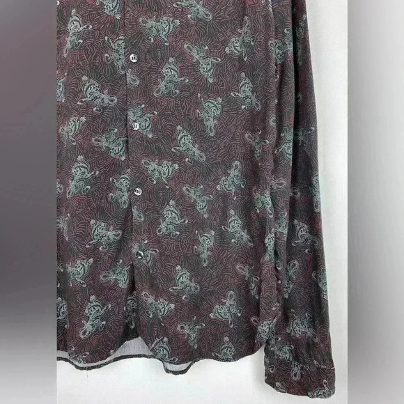 JUST CAVALLI Overprinted Tiger long sleeve button up shirt size 50 - Picture 5 of 11